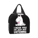 Funny Bull Terrier Insulated Lunch Bags for Women Dog Reusable Cooler