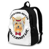 Teen College Student Backpack Laptop Travel Bags Macjarrgems I Love Mutts
