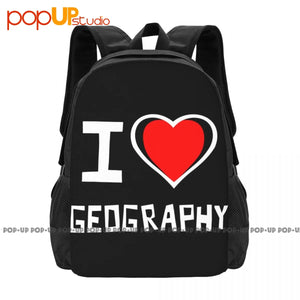 Geography Bicolor Heart Backpack Large Capacity School Bag