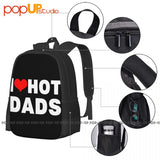 Hot Dads Funny Valentine Heart Backpack Large Capacity Bookbag