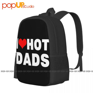 Hot Dads Funny Valentine Heart Backpack Large Capacity Bookbag