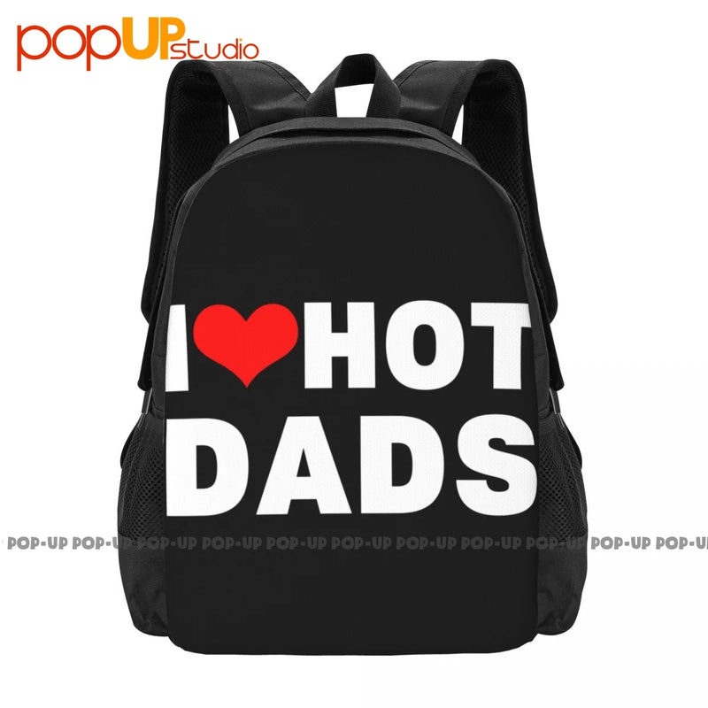 Hot Dads Funny Valentine Heart Backpack Large Capacity Bookbag