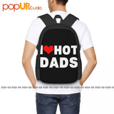 Hot Dads Funny Valentine Heart Backpack Large Capacity Bookbag