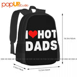 Hot Dads Funny Valentine Heart Backpack Large Capacity Bookbag
