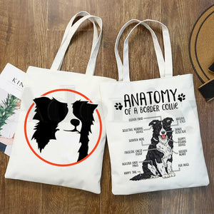 Border Collie Dog Harajuku Handbags Shoulder Bags Canvas Bag