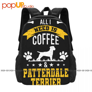 Coffee & Patterdale Terrier Lover Backpack