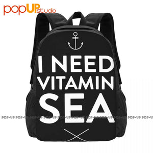Vitamin Sea Fun Vegan Backpack Art Print Gym Tote Bag