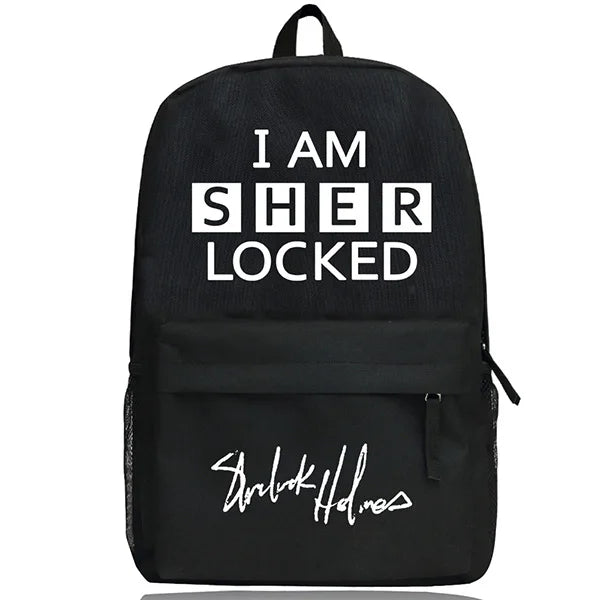 Sherlock Bag Name Print Boys Girls School Book Bag