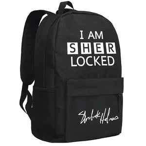 Sherlock Bag Name Print Boys Girls School Book Bag