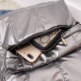 Casual Unisex Space Down Glossy Waterproof Backpack