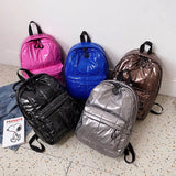 Casual Unisex Space Down Glossy Waterproof Backpack