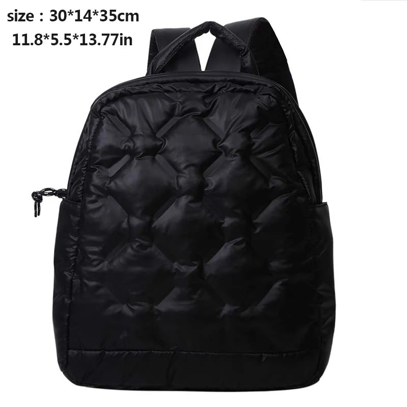 Casual Unisex Space Down Glossy Waterproof Backpack