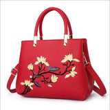 Floral Tote Bag Women's PU Leather Handbag