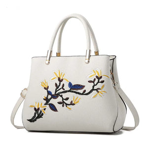 Floral Tote Bag Women's PU Leather Handbag
