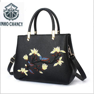 Floral Tote Bag Women's PU Leather Handbag