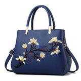 Floral Tote Bag Women's PU Leather Handbag