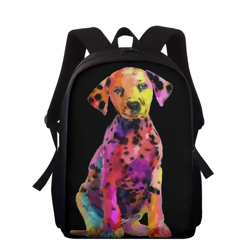 Animal Dog Printing School Backpack For Kids 15 Inch