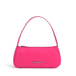 Avocado Green Baguette Underarm Bag Solid Nylon Women Handbag