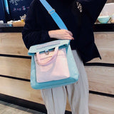 Comfortable Style Stitching Canvas Bag Multipurpose Backpack Female Messenger Ba