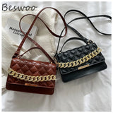 Quilted Plaid Shoulder Bag Crossbody Chain Ladies Square Bag