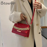 Quilted Plaid Shoulder Bag Crossbody Chain Ladies Square Bag