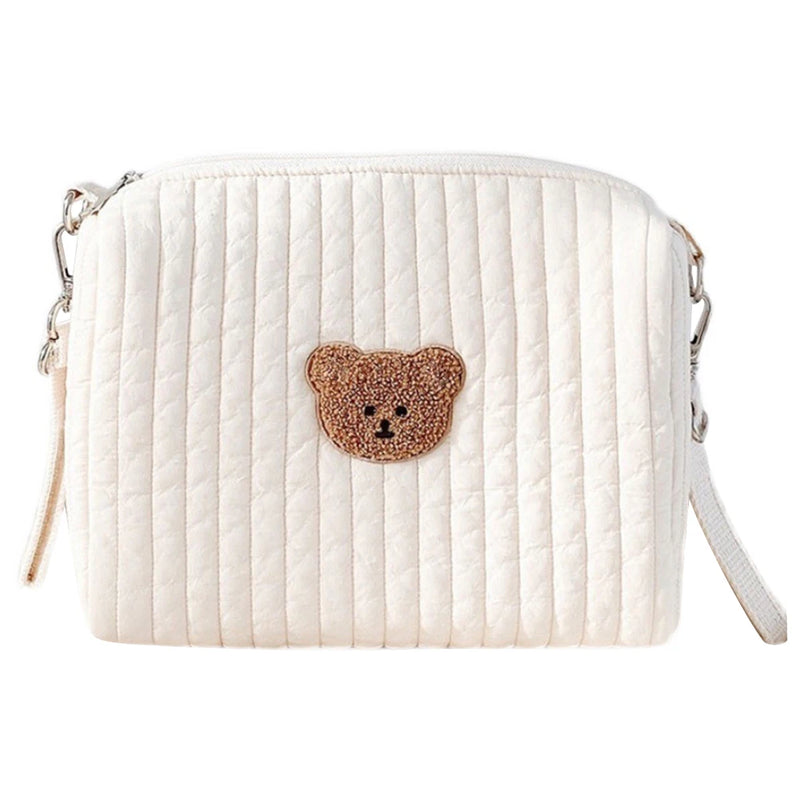 Bear Embroidery Makeup Bag Mommy Bag Nappy Pouch Travel Women's Clutch Handbags