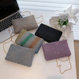 Rhinestone PU Leather Handbag Women's Underarm Shoulder Clutch Purse