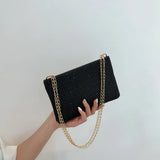 Rhinestone PU Leather Handbag Women's Underarm Shoulder Clutch Purse