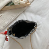 Rhinestone PU Leather Handbag Women's Underarm Shoulder Clutch Purse