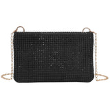 Rhinestone PU Leather Handbag Women's Underarm Shoulder Clutch Purse