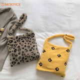 Winter Bear Print Shoulder Bag Plush Crossbody Bags