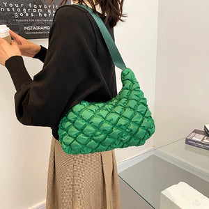Women Space Cotton Padded Shoulder Bag Nylon Handbag Travel Purse