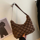 Women Space Cotton Padded Shoulder Bag Nylon Handbag Travel Purse