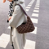 Women Space Cotton Padded Shoulder Bag Nylon Handbag Travel Purse