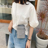 INS Women's Diamond Bucket Handbag Rhinestone Crystal Chain Shoulder Bag