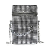 INS Women's Diamond Bucket Handbag Rhinestone Crystal Chain Shoulder Bag