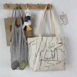 Cartoon Canvas Tote Shopping Bag for Lady Eco Shopper Bag