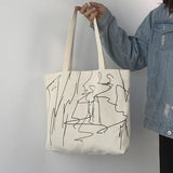 Cartoon Canvas Tote Shopping Bag for Lady Eco Shopper Bag