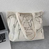 Cartoon Canvas Tote Shopping Bag for Lady Eco Shopper Bag
