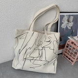 Cartoon Canvas Tote Shopping Bag for Lady Eco Shopper Bag
