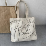 Cartoon Canvas Tote Shopping Bag for Lady Eco Shopper Bag