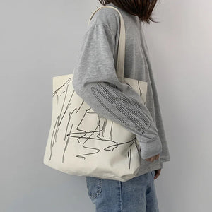Cartoon Canvas Tote Shopping Bag for Lady Eco Shopper Bag