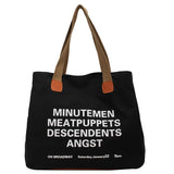 Niche Canvas Bag for Women Letter Hit Shoulder Bag Large Capacity Shopping Bag