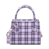 Plaid Tote Bag Women PU Leather Handbag Shoulder Crossbody Travel Purse
