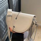 INS Women Chain Axillary Bags Purse Y2k Shoulder Bags
