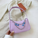 INS Women Butterfly Chain Bag Retro Underarm Bag PU Leather Shoulder Female Bags