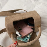 INS Women Green Flock Mini Handbag Suede Crossbody Bags