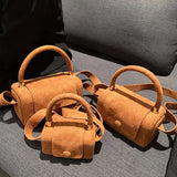 INS Women Green Flock Mini Handbag Suede Crossbody Bags