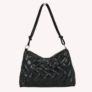 Women Winter Quilted Lattice Shoulder Bag