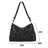 Women Winter Quilted Lattice Shoulder Bag